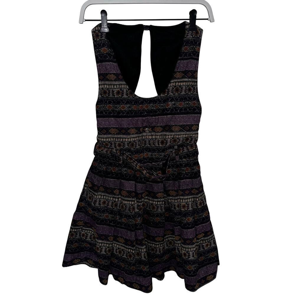Vintage purple western pleaded fit flare dress